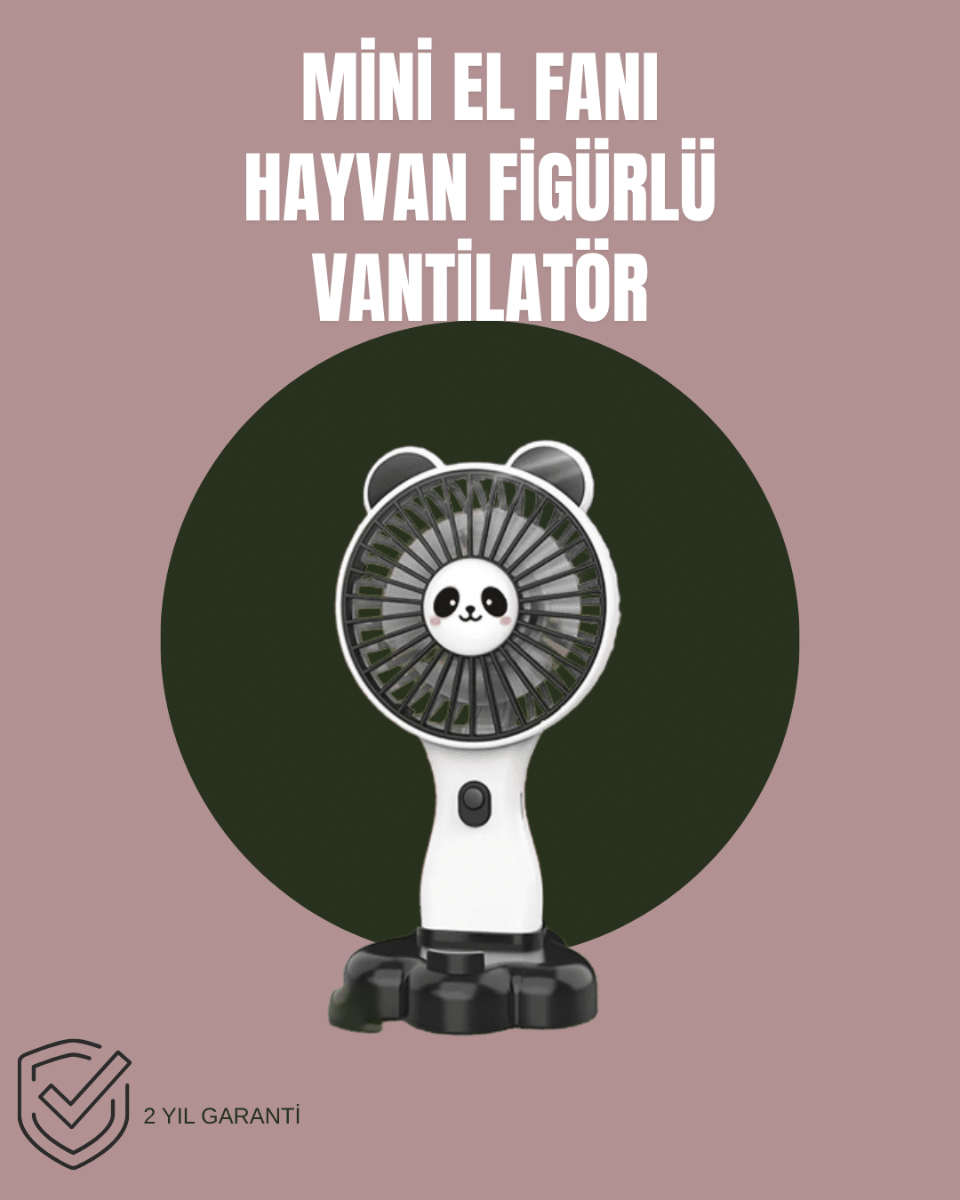 Hayvan Figürlü Mini El Fanı – USB Şarjlı Sessiz Vantilatör