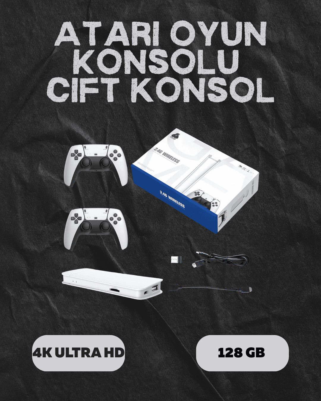 M15 Retro Konsol – 20.000 Oyunlu, Çift Gamepadli, 4K HDMI