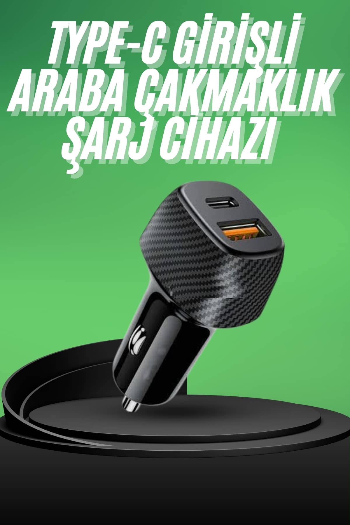 Type-C Girişli Araba Çakmaklık Şarj Cihazı 38W Oto Çakmaklık