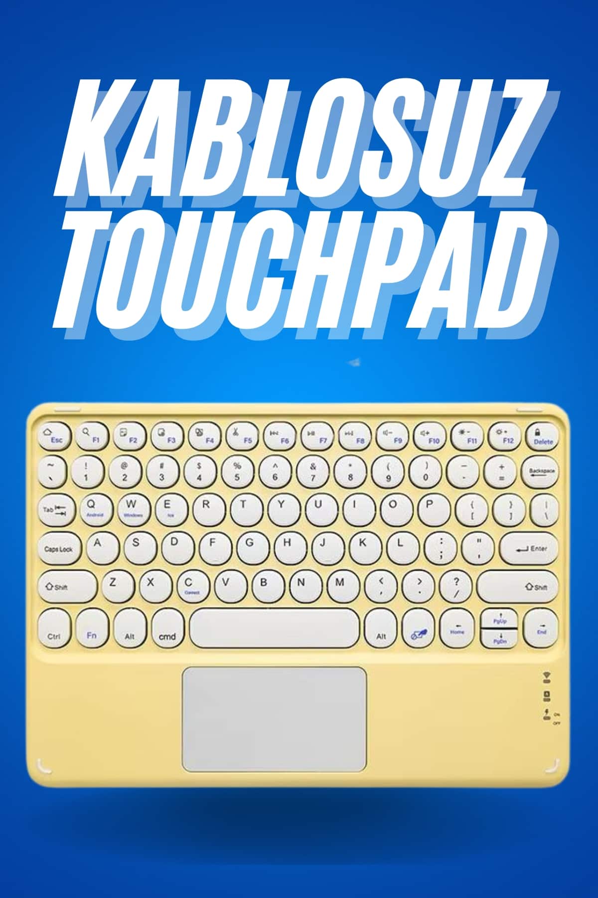 Bluetooth Touchpad Klavye Ultra İnce Taşınabilir Q Klavye