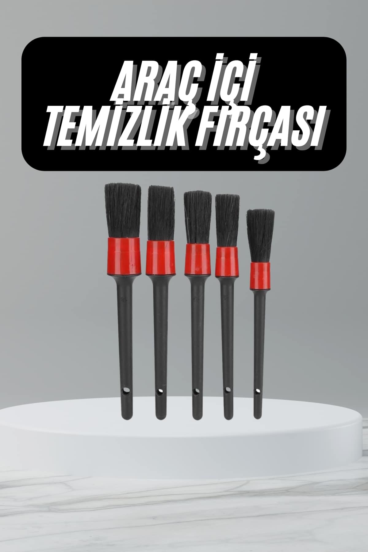 5 Adet Oto Detaylı Temizleyici Araç İçi Temizlik Fırça Seti Koltuk Döşeme Kapı Toz Alma Fırçası