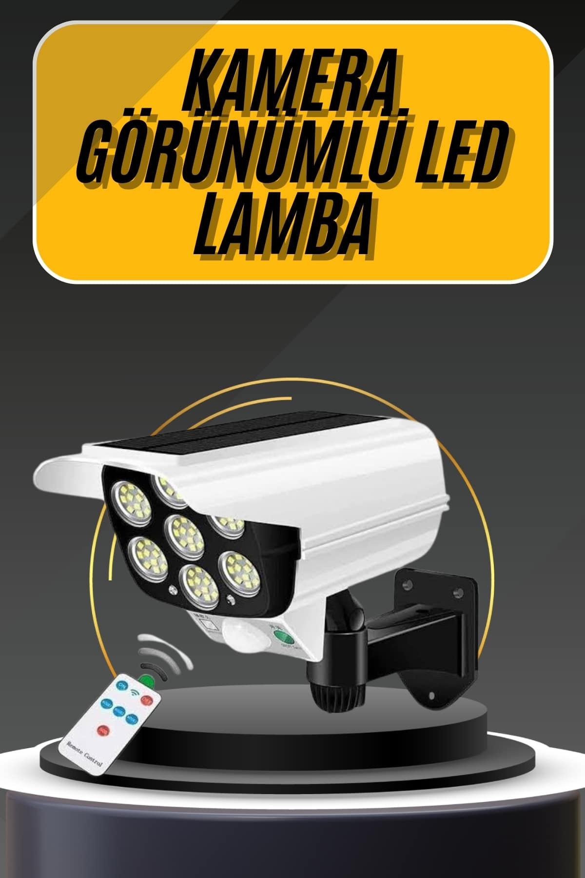 LED Lamba-Güneş Paneli Destekli Uzaktan Kumandalı Solar LED Lamba