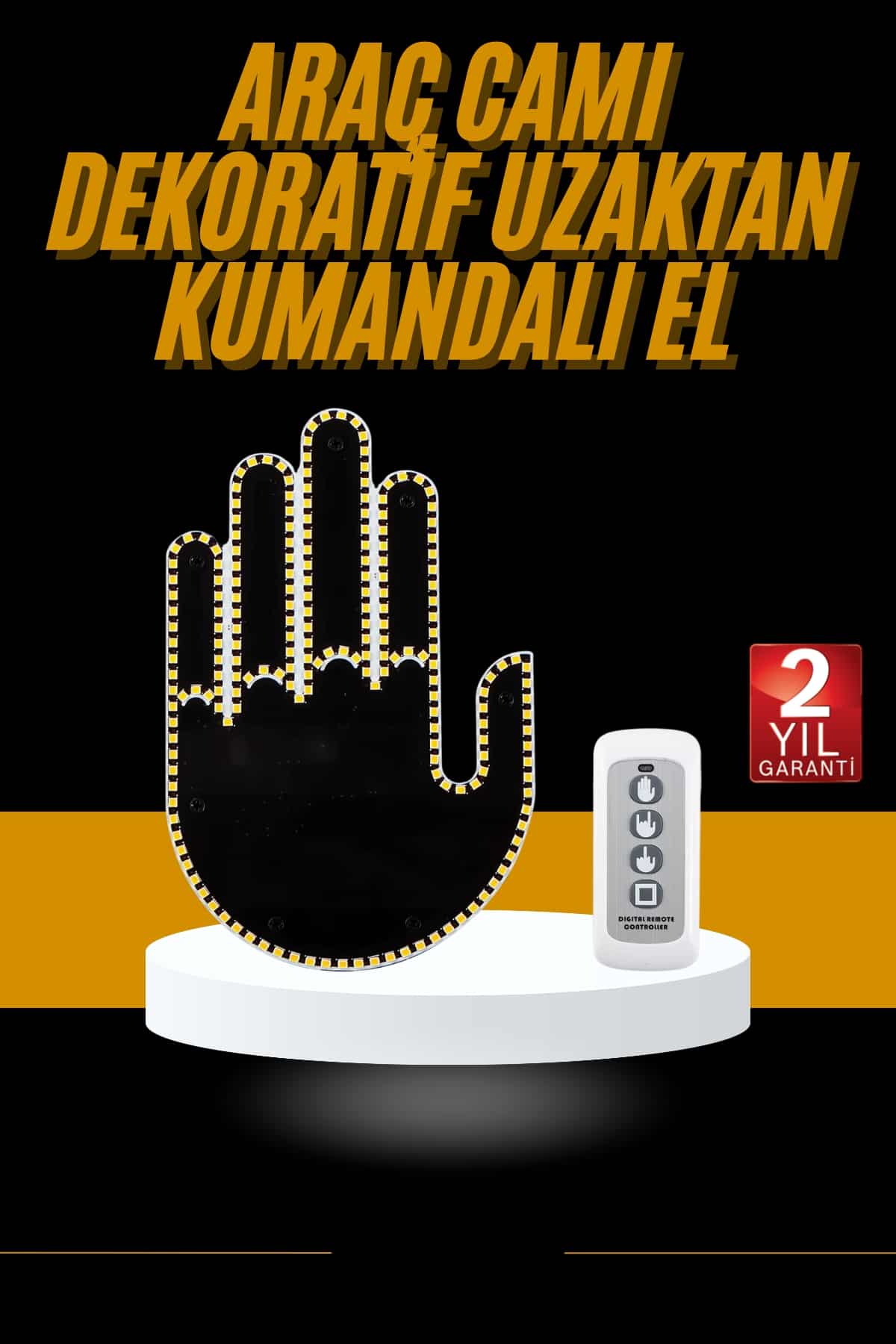 Uzaktan Kumandalı Araba Parmak Hareketi Işığı Parmak Işığı LED Araba Arka Pencere