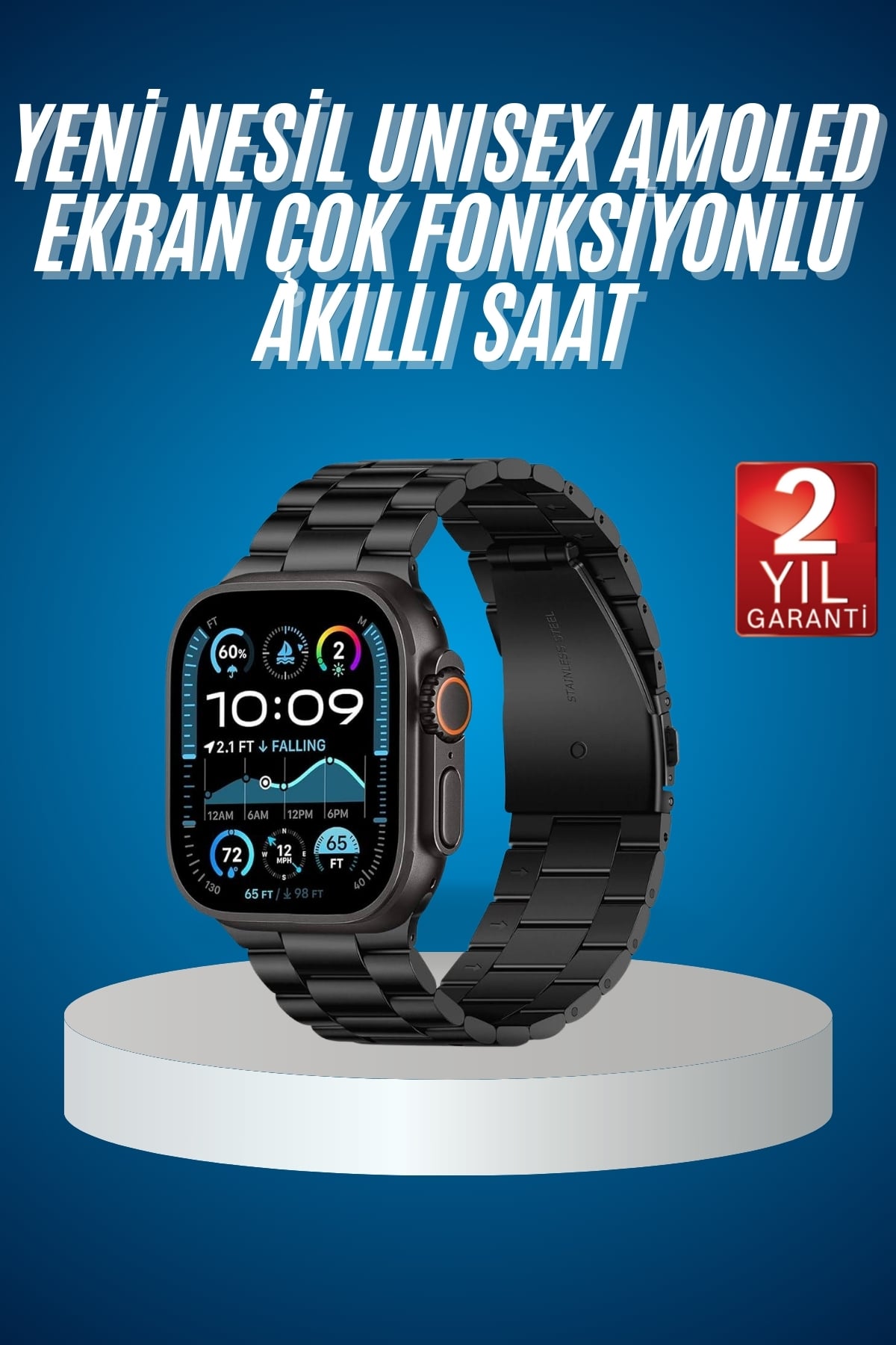 Akıllı Saat 3 Kordonlu Waterproof Adımsayar, Titreşim ve GPS Özelliği