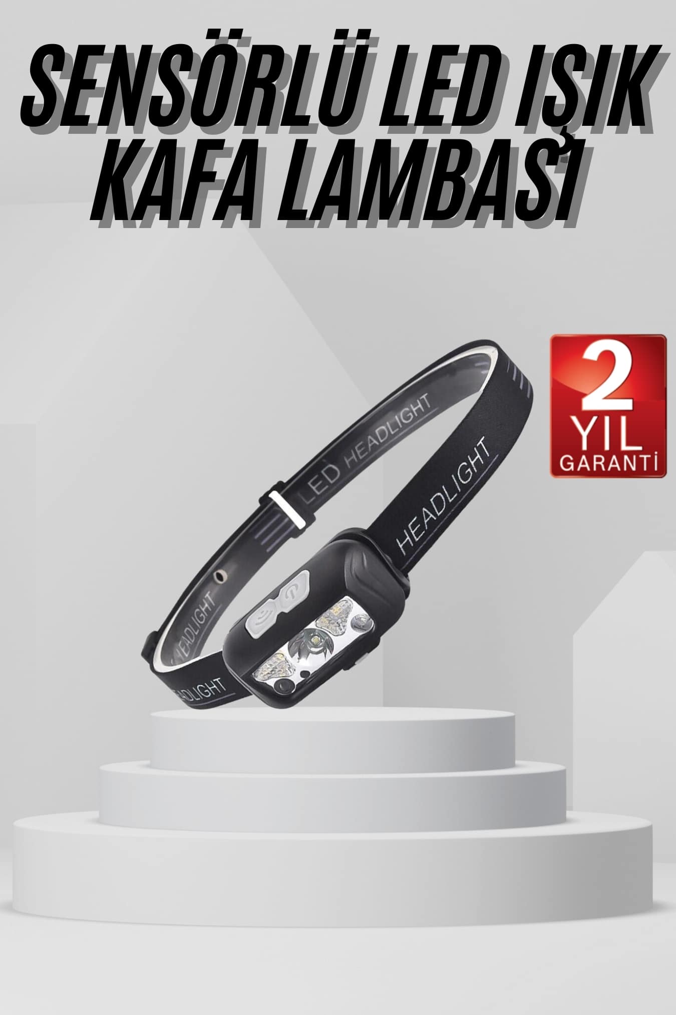 Sensörlü Şarjlı Type-c Şarj Işıklı Kafa Lambası Kamp La...