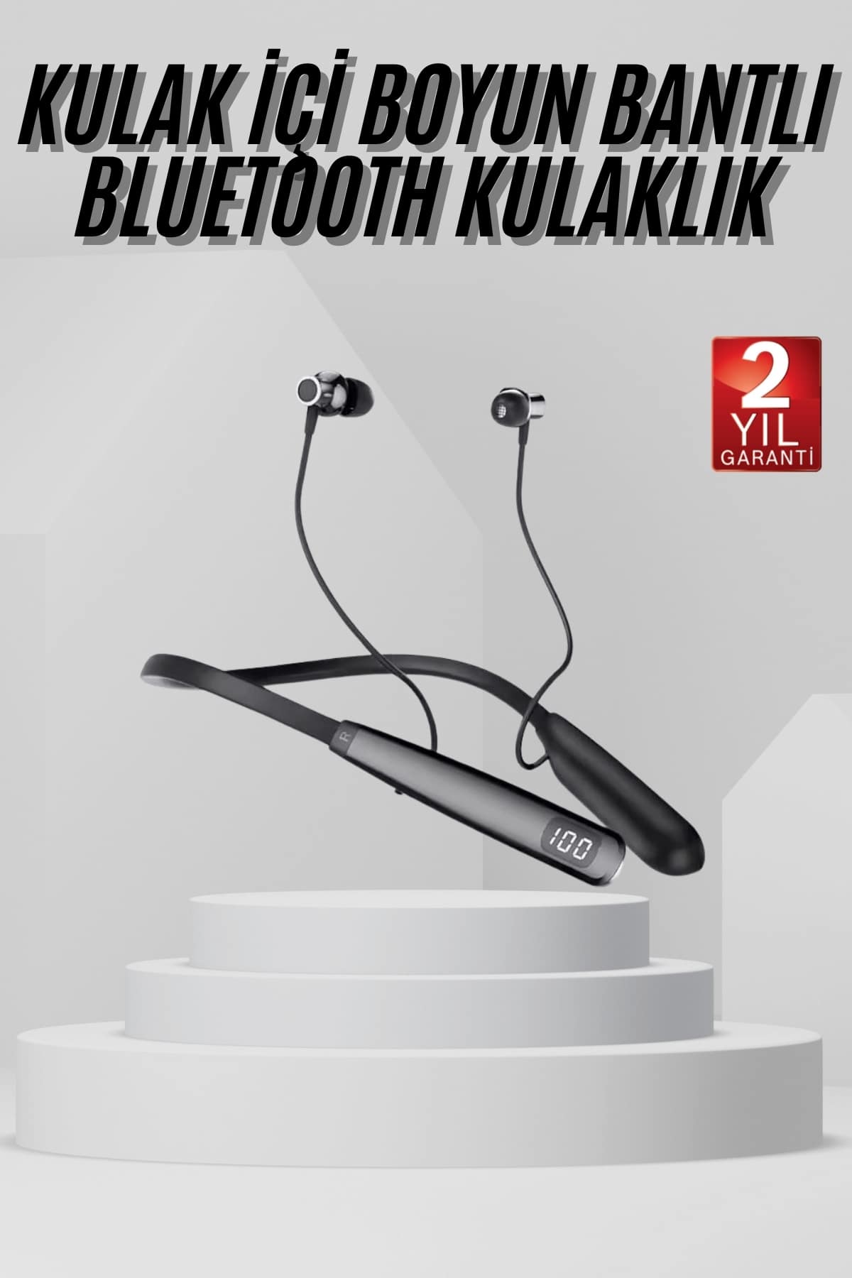 Boyun Askılı 100 Saat Kablosuz Kulaklık Göstergeli Bluetooth Kulaklık