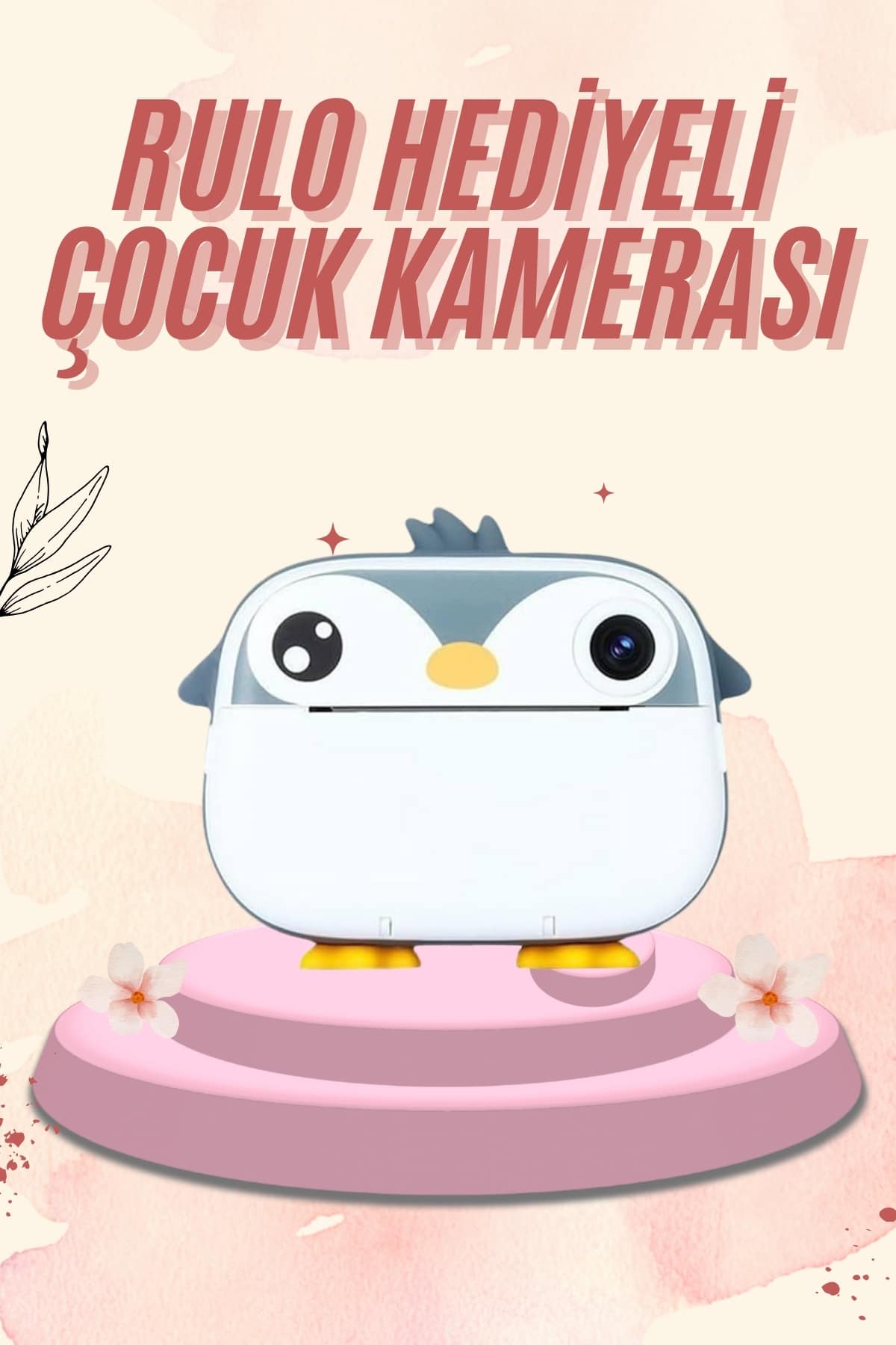 Dijital HD Video Kamera Çocuk Fotoğraf Makinesi  Anlık Termal Rulo