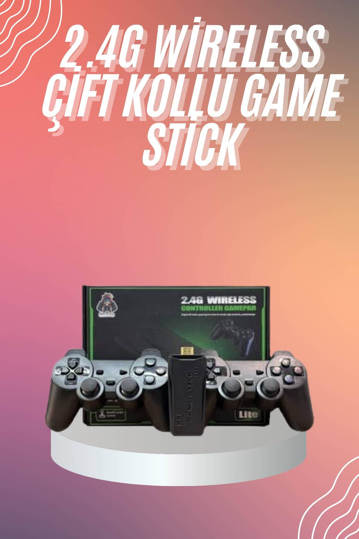 4k Game Stick Oyun Konsolu 2.4g Kablosuz Çift Kol Nostaljik Oyunlar