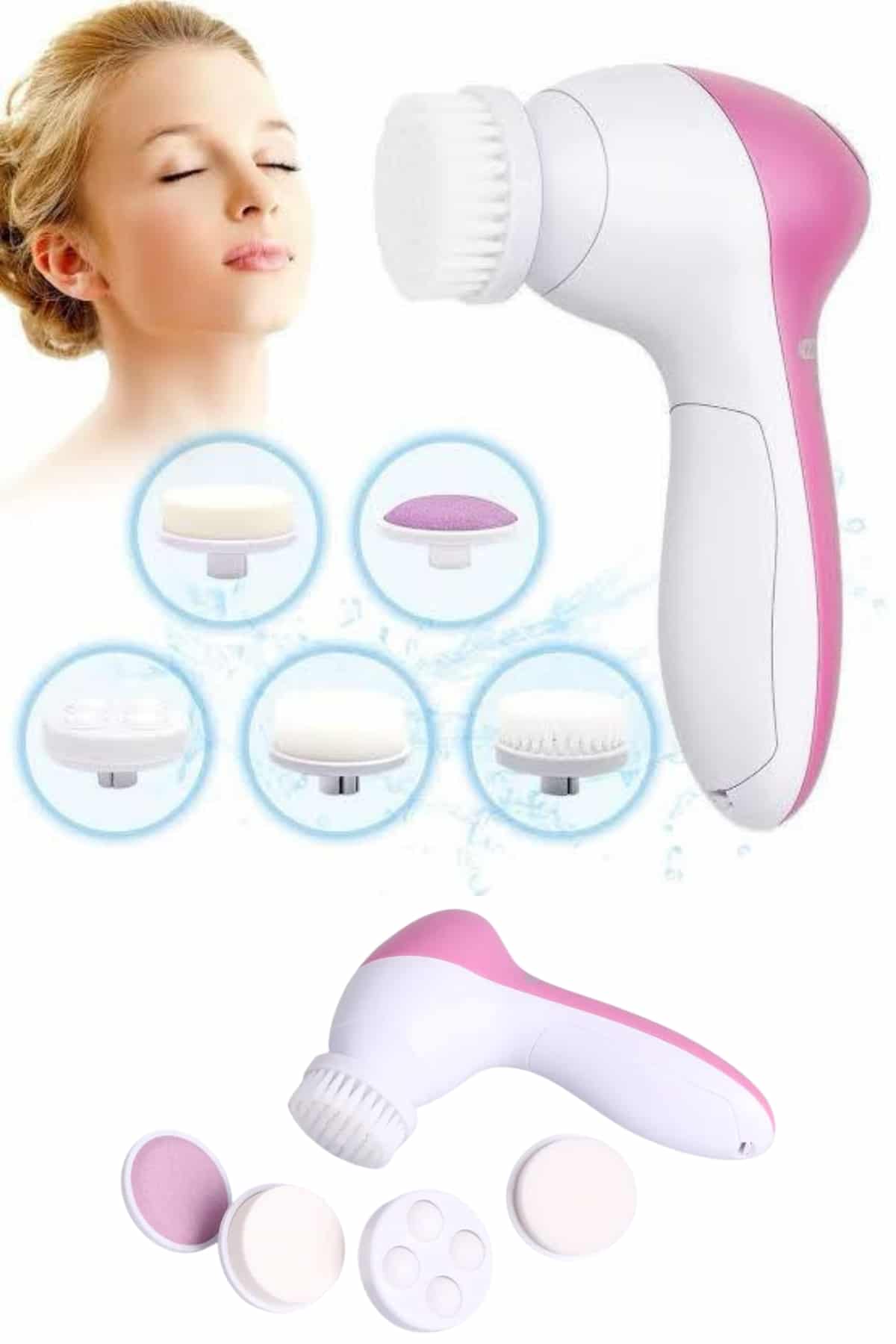 5 Başlıklı Cilt Temizleme Cihazı Ultra Kaliteli Yumuşak Kırşıklık Karşıtı
