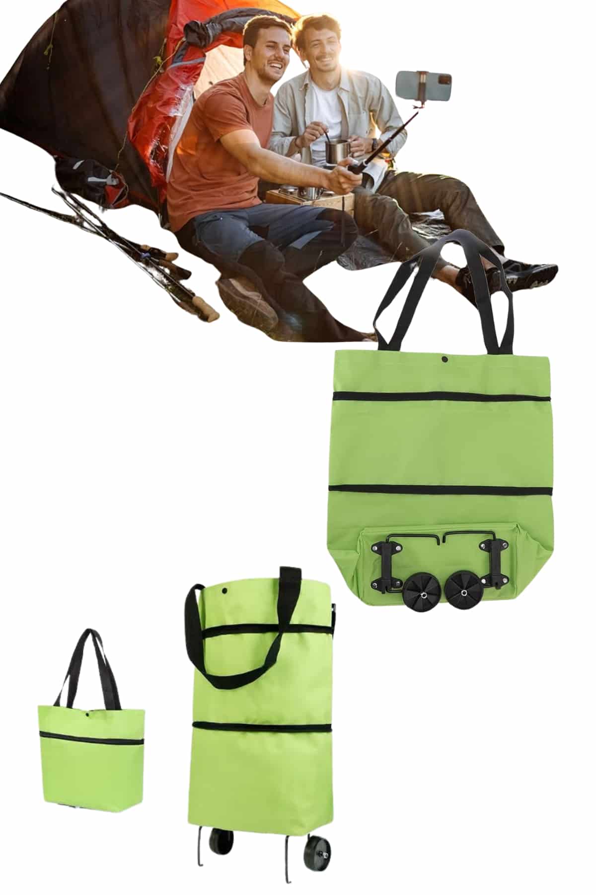 Pazar Çantası Tekerlekli Katlanır Pazar Arabası Çanta M...