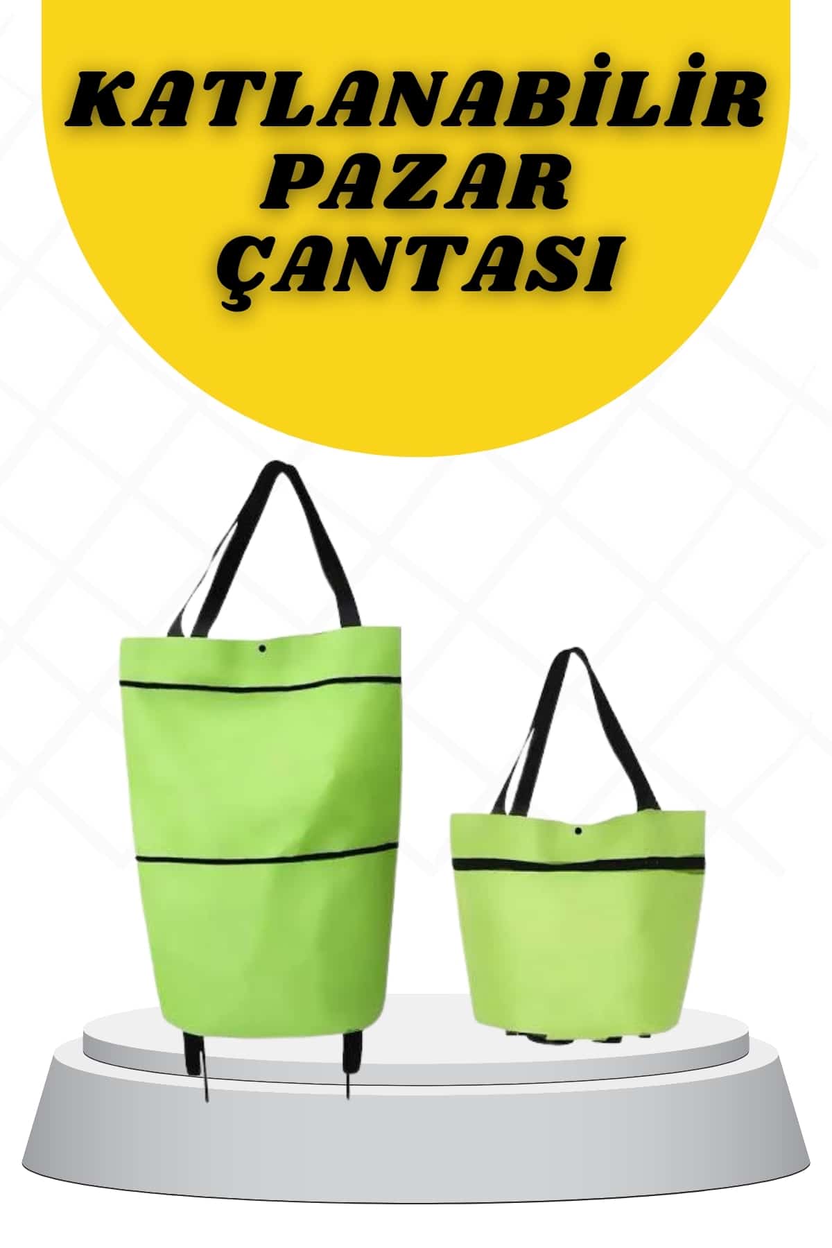 Katlanabilir Tekerlekli Alışveriş Çantası Pratik ve Det...