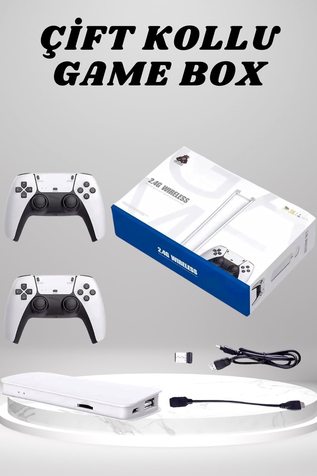 4K 3D HD Görüntü Kaliteli Kablosuz Çift Kollu 20.000 Oyunlu Retro Oyun Konsolu TV Box