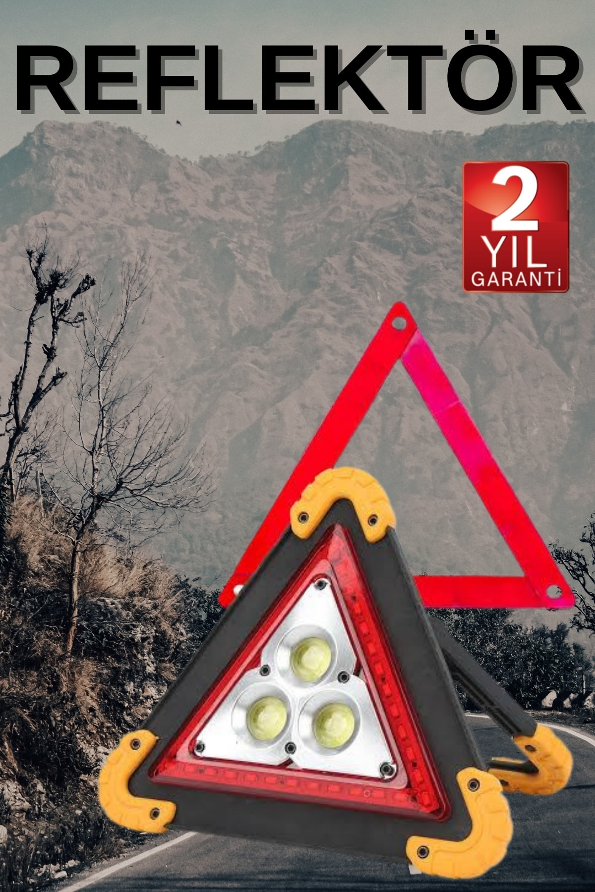 Solar Şarjlı Çok Fonksiyonlu Reflektör Işıklı Ikaz Lambası Acil Durum Reflektörü Acil Durum Uyarı Lambası