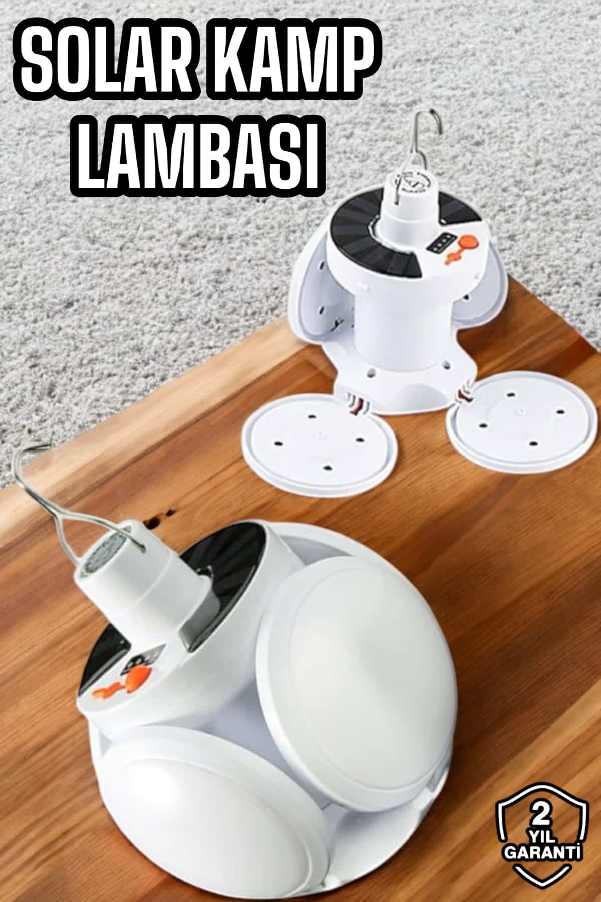 Kamp Lambası Işıldak Beyaz Işık Güneş Enerjili Solar Aydınlatma 5 Kanatlı Katlanabilir