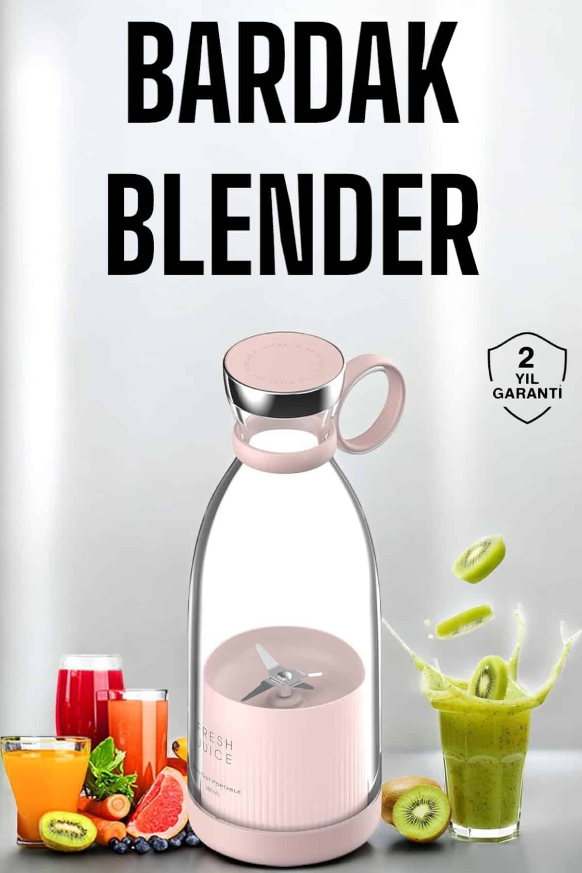 Bardak Blender Smoothie Meyve Sıkacağı Şarjlı Cam Taşınabilir