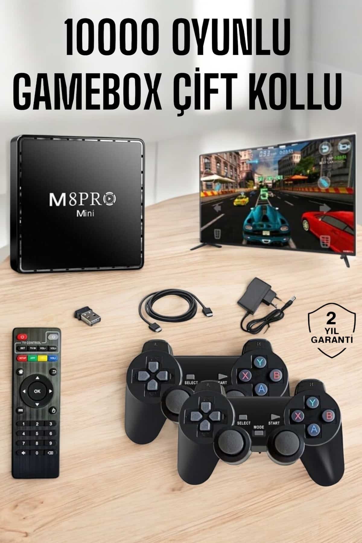 TV Box Çift Oyun Kollu 10000 Oyunlu Atari