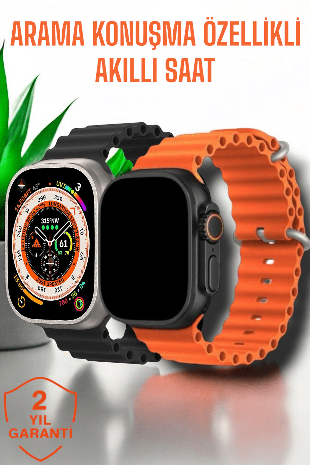 Suya ve Toza Dayanıklı 45 MM Akıllı Saat Bildirim ve Cevapsız Çağrı Görüntüleme