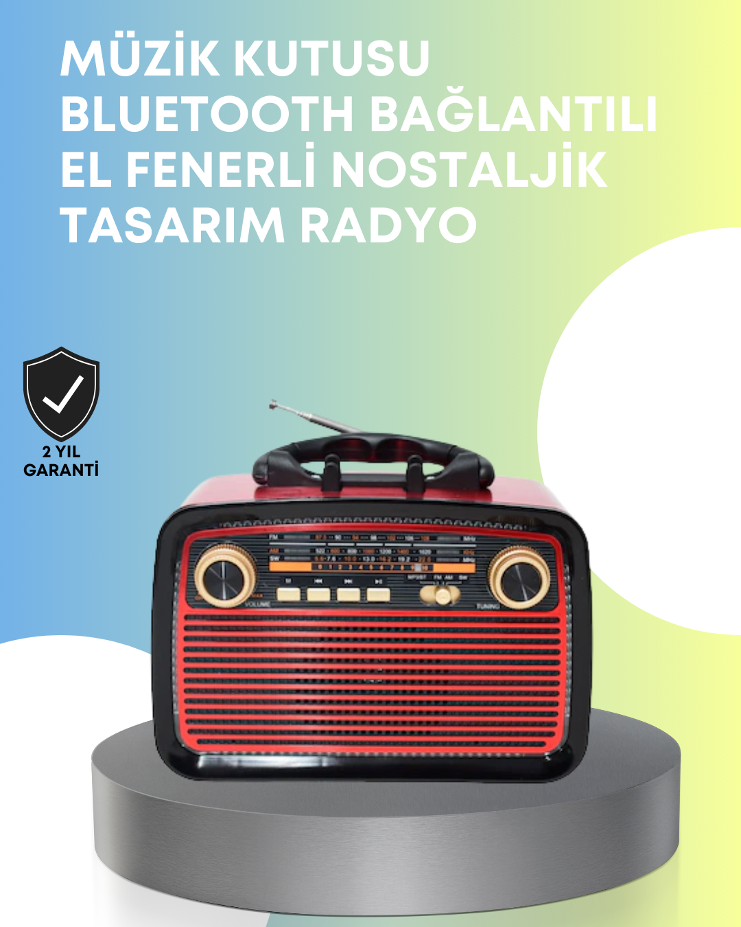 Taşınabilir Bluetooth Hoparlör – Modern Teknoloji ile Nostaljik Radyo Deneyimi, FM/AM Fonksiyonu