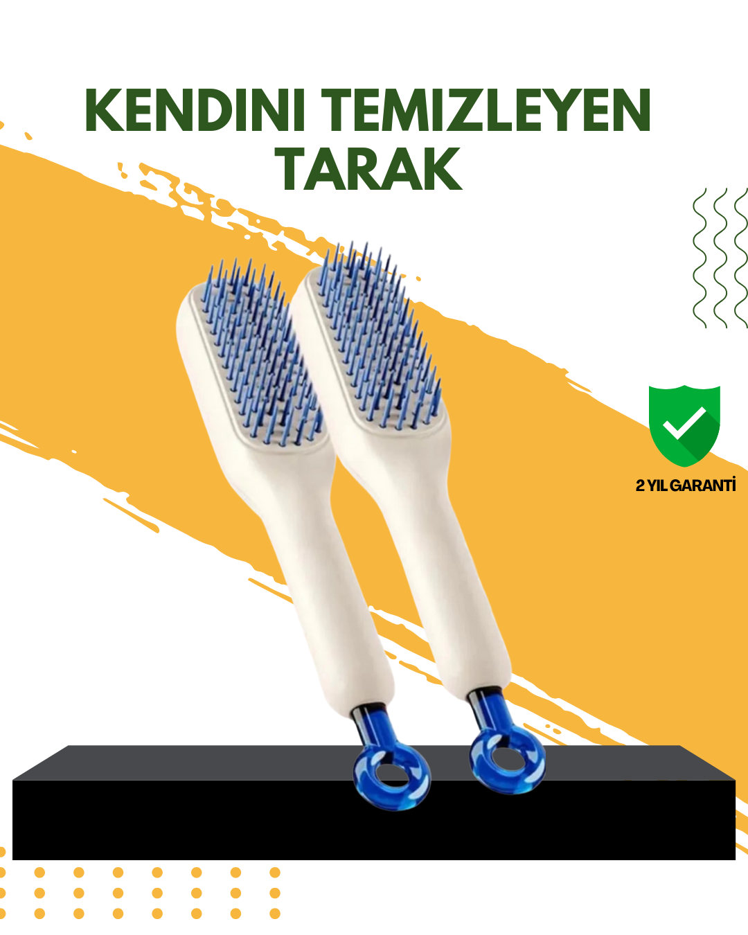 Otomatik Temizlemeli Saç Fırçası – Ergonomik Tasarım, Masaj Etkili, Elektriklenmeyi Önleyici