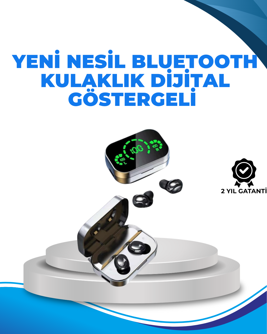 Gürültü Engelleyici Bluetooth Kulaklık – Akıllı Ekranlı, HiFi Ses Kalitesi