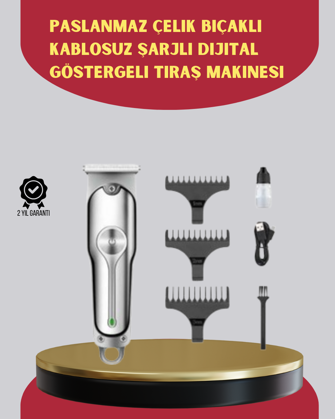 Yüksek Performanslı Erkek Saç Kesme Makinesi – Uzun Pil Ömrü ve Hassas Kesim