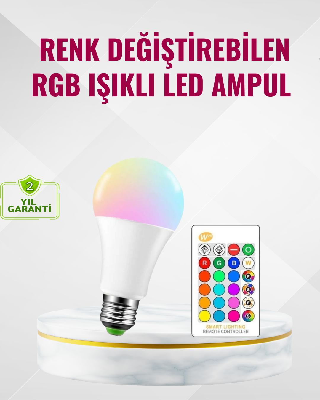 9 Watt Beyaz Işık ve Renk Ayarlı Akıllı LED Ampul