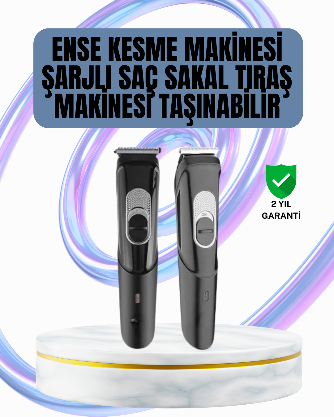 Ergonomik Tasarımlı, 3 Taraklı Profesyonel Şarjlı Saç Sakal Tıraş Makinesi