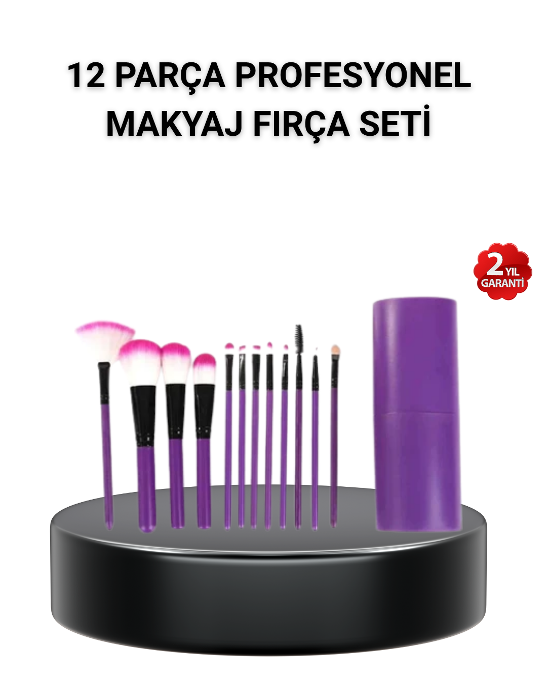 12’li Profesyonel Makyaj Fırça Seti – Dökülmeyen Yumuşak Kıllı, Ergonomik Tasarım