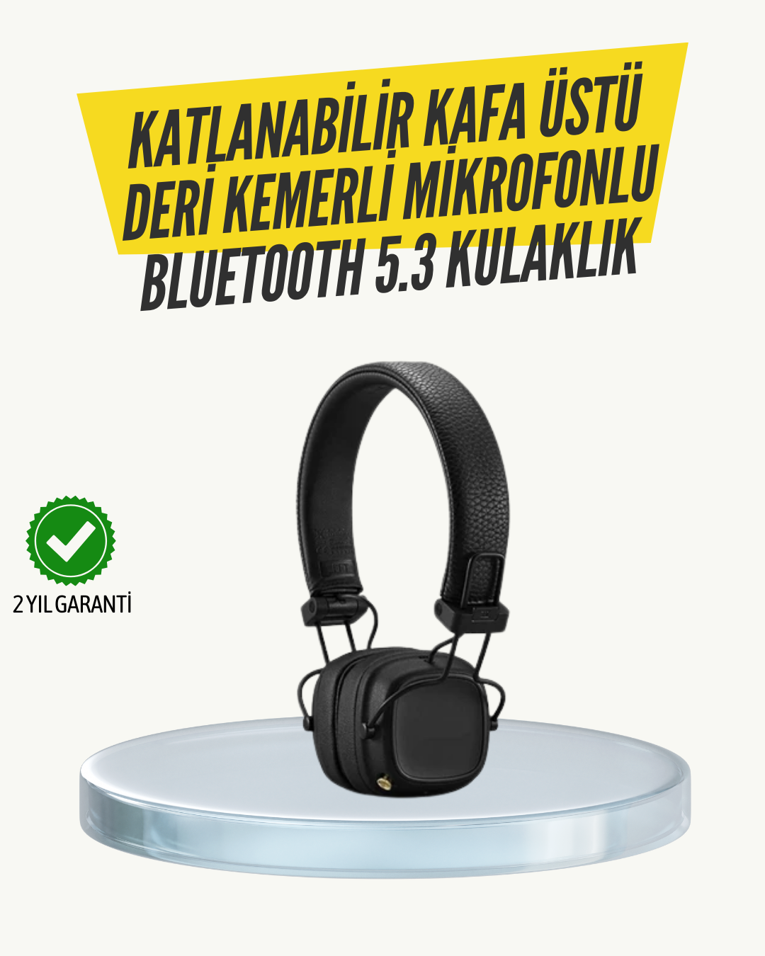 Ergonomik Konforlu Kablosuz Kulak Üstü Bluetooth Kulaklık