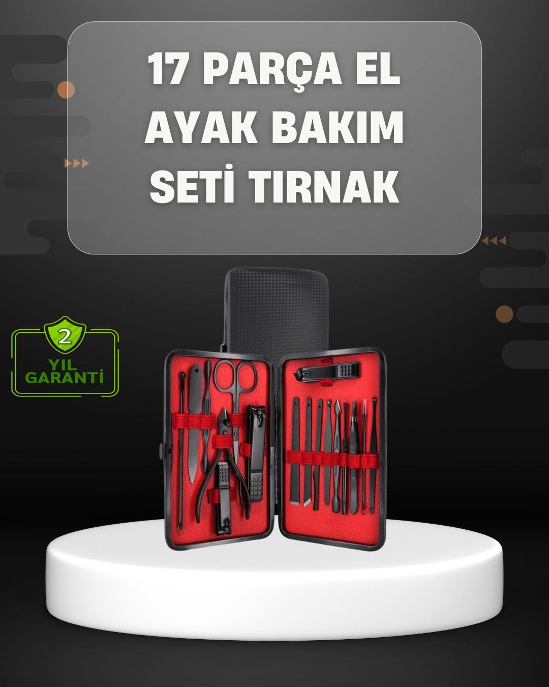 17 Parçalık Profesyonel Manikür Seti – Paslanmaz Çelik