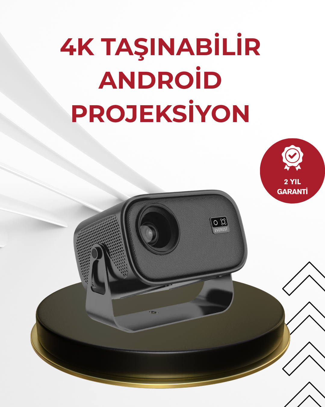 WiFi 6 ve Bluetooth 5 Bağlantılı Taşınabilir Projeksiyon Makinesi