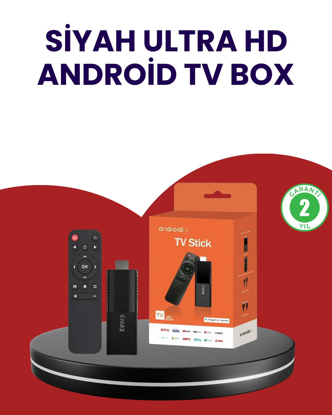 WiFi ve Bluetooth Destekli Android TV Dönüştürücü Stick