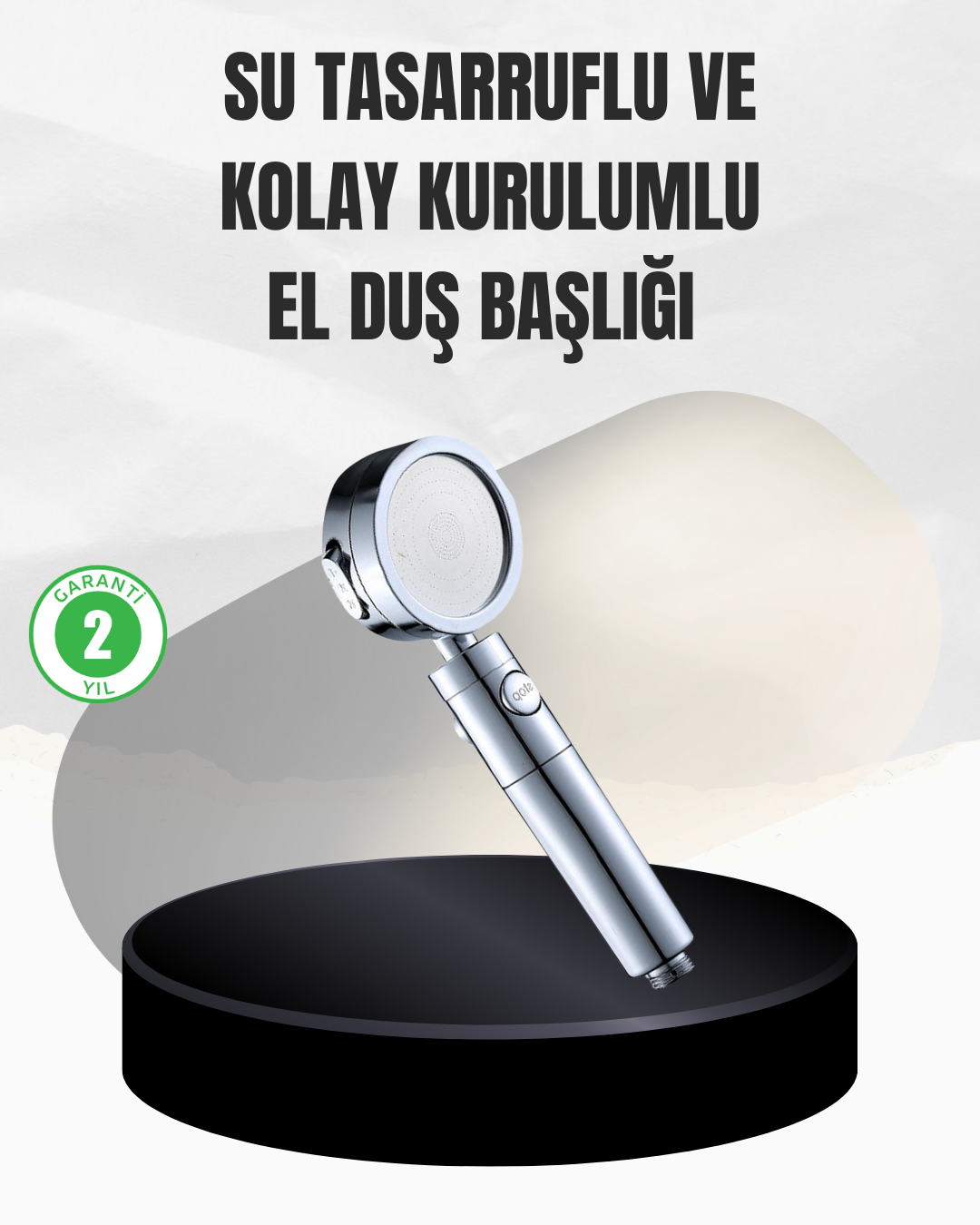 Kolay Montajlı 3 Modlu Yüksek Basınç Duş Başlığı
