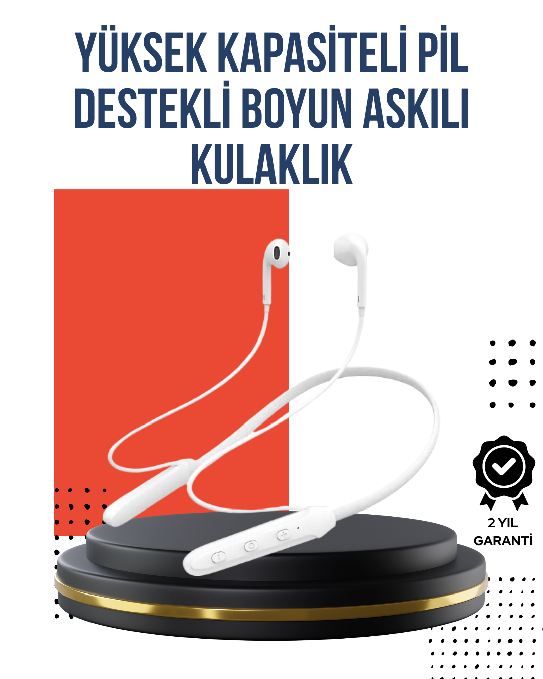 Uzun Süre Dayanıklı Manyetik Başlıklı Bluetooth Kulaklık