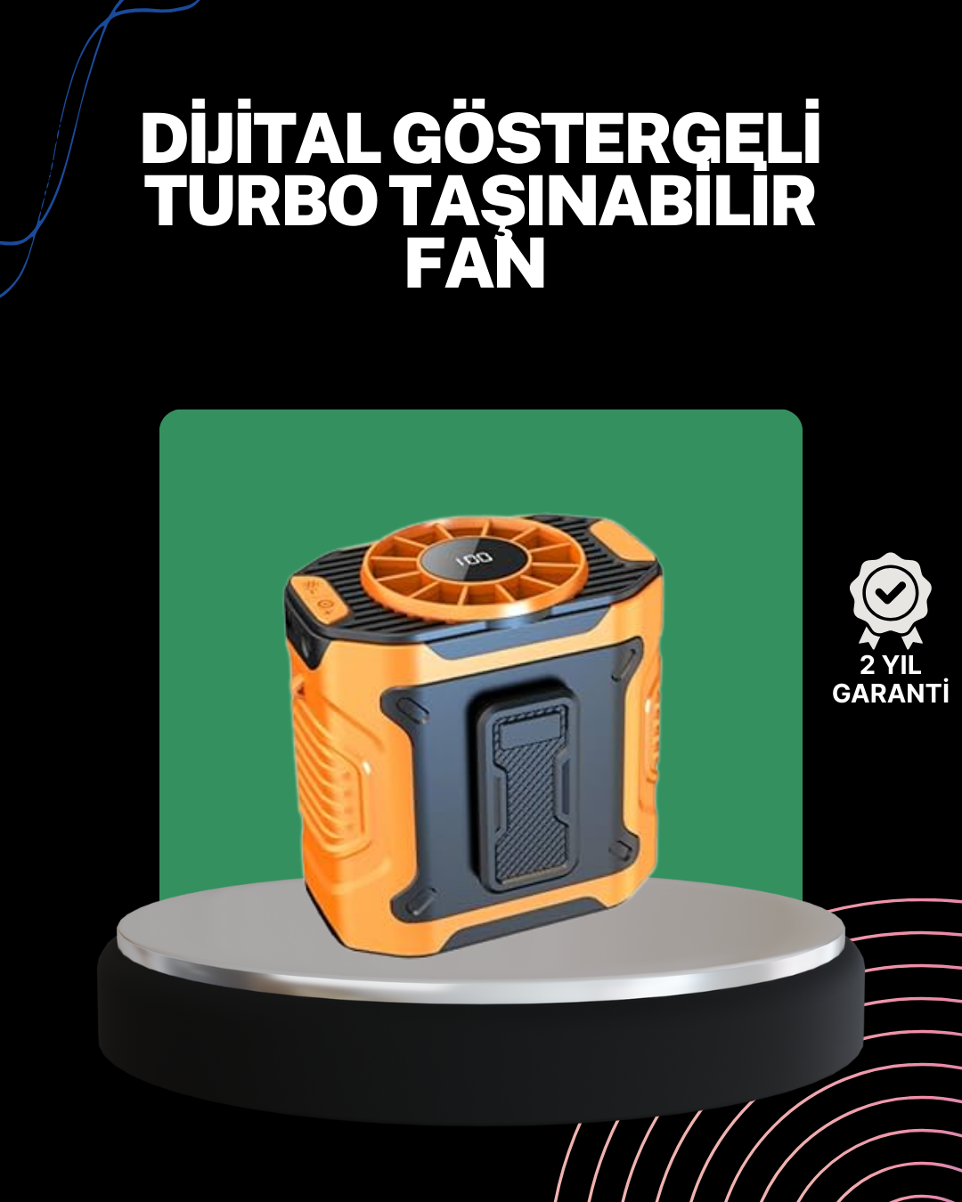 USB Şarjlı Kompakt El ve Boyun Fanı Çok Fonksiyonlu