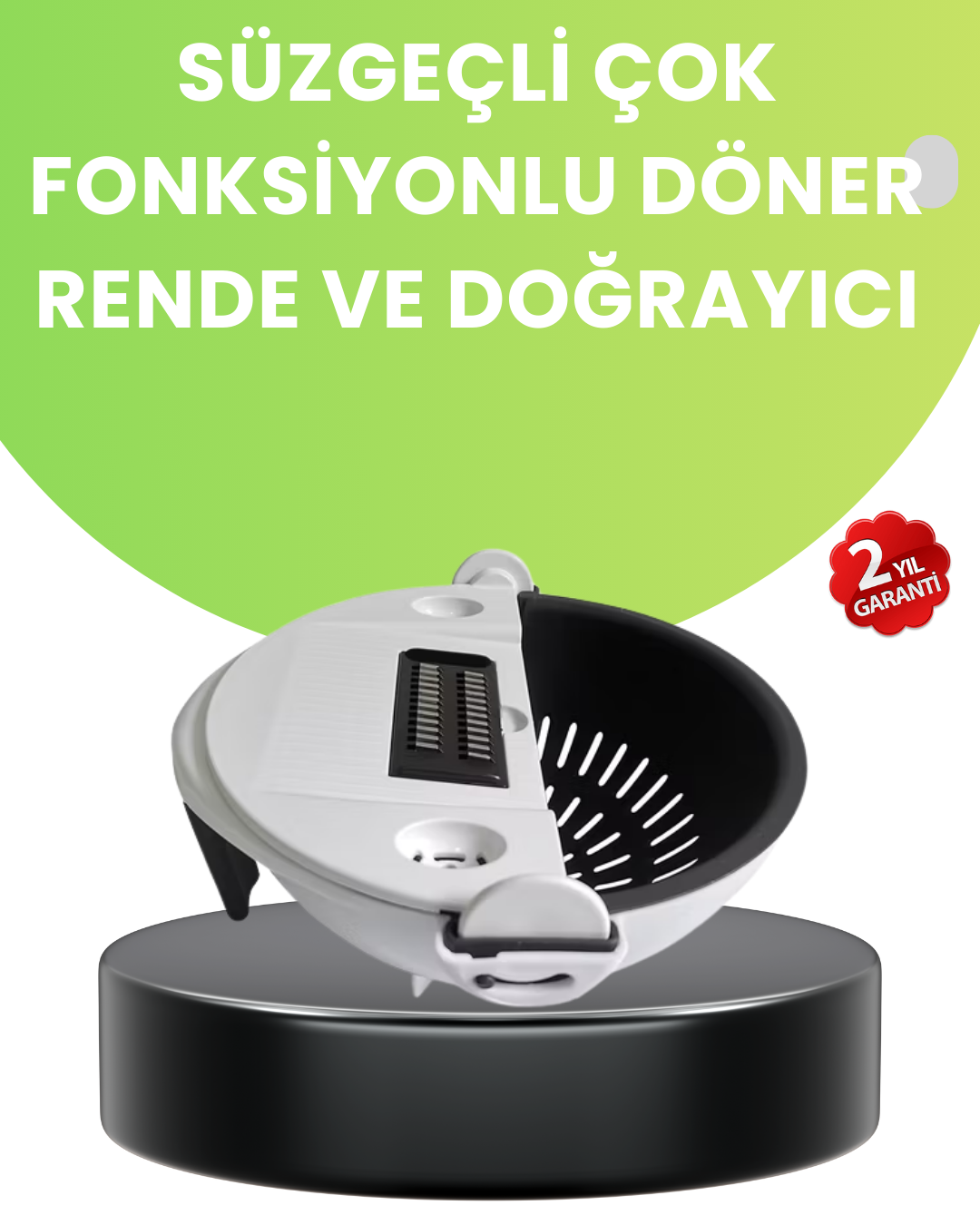 Ergonomik Sebze Rendeleyici ve Süzgeç Hazneli Dilimleyici