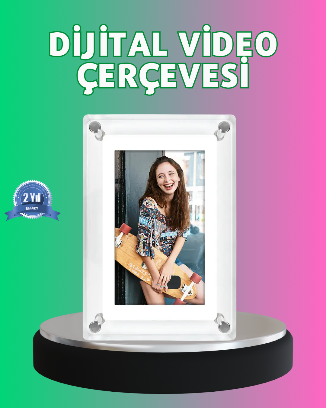 450 Nit Yüksek Parlaklık 7 İnç Dijital Resim Çerçevesi – Her Açıdan Net Görüntü