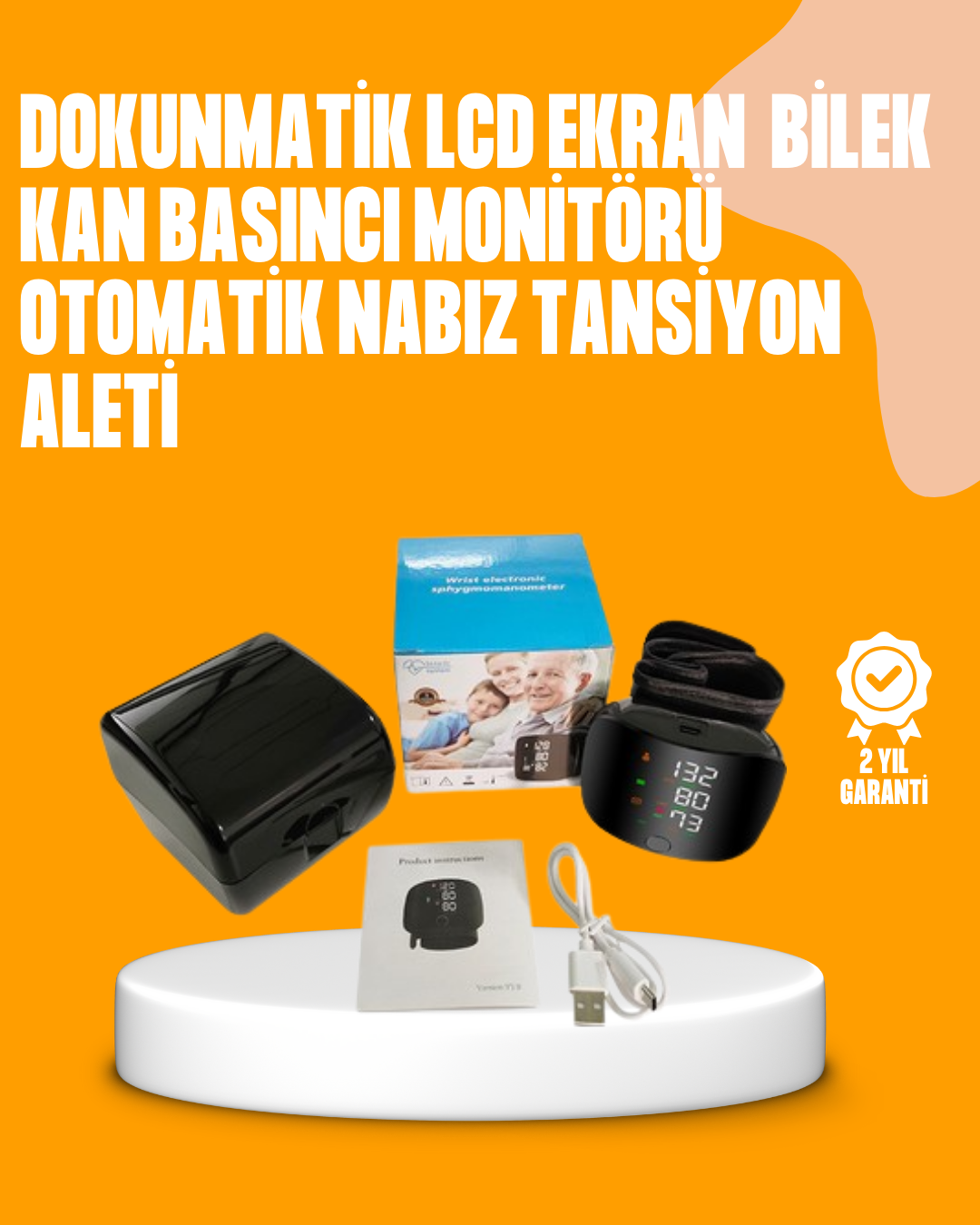 Dijital bilekten tansiyon ölçüm cihazı LCD