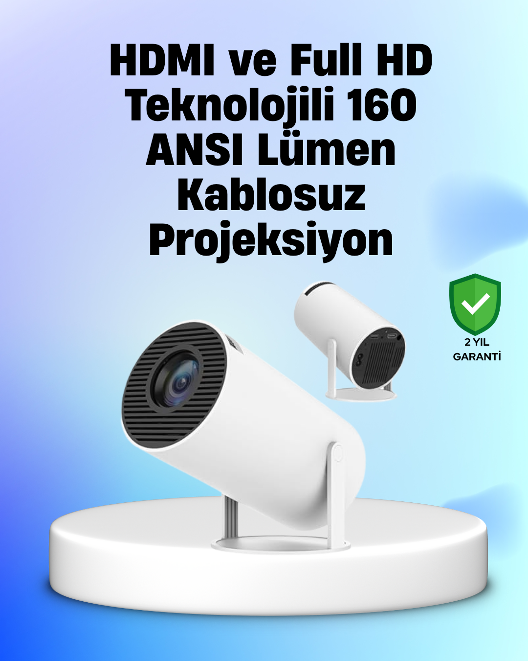 4K Uyumlu 130 İnç Full HD Projeksiyon Cihazı ve Kablosuz Aktarım Özelliği