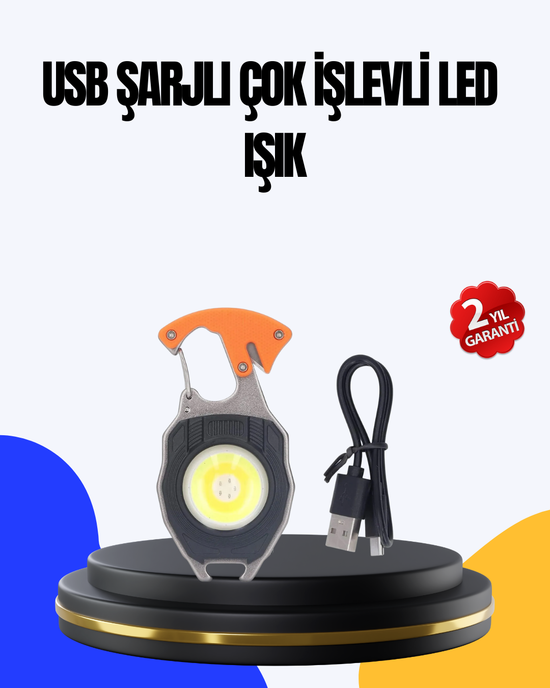 Kamp ve Doğa Yürüyüşü İçin Çok Fonksiyonlu Fener