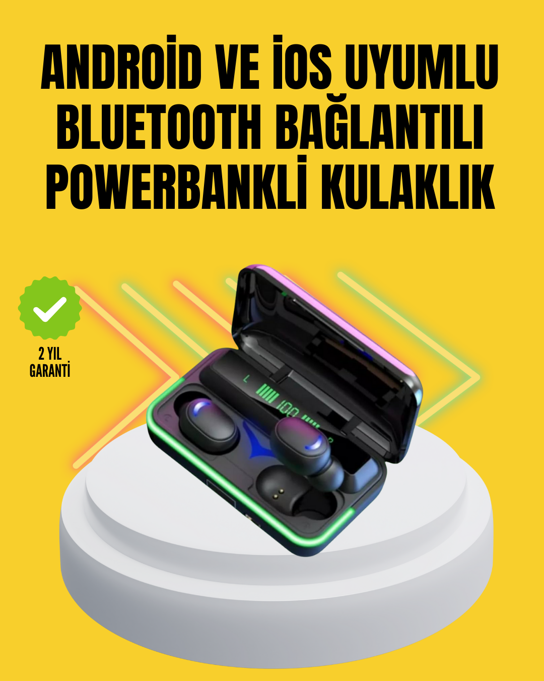 E10 Powerbanklı Bluetooth Kulaklık Oyun Modu ve Şık Tasarım