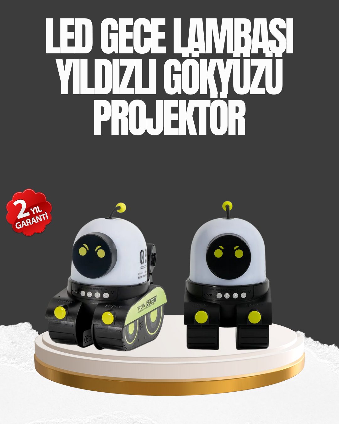 Çocuk Odası İçin Müzikli ve Işıklı Robot Projektör