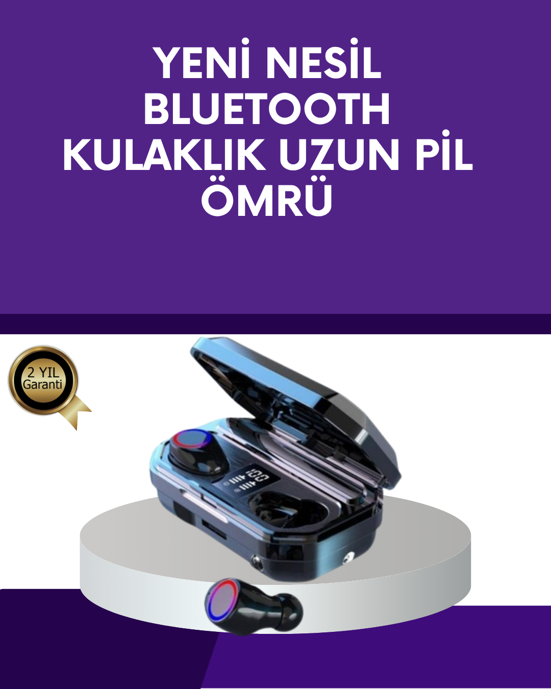 Uzun Pil Ömürlü Kablosuz Kulaklık – 4 Saat Kesintisiz Kullanım