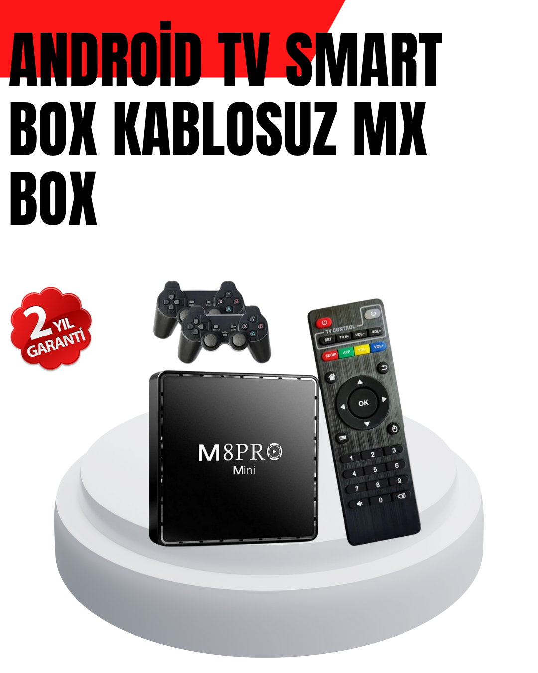 M8Pro 2GB RAM + 64GB Retro Oyunlu TV Box