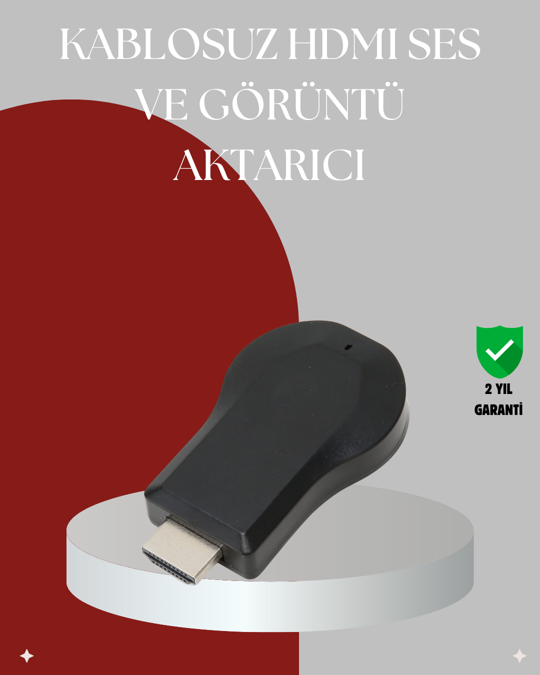 AirPlay ve DLNA Destekli Kablosuz HDMI Ekran Paylaşım Cihazı