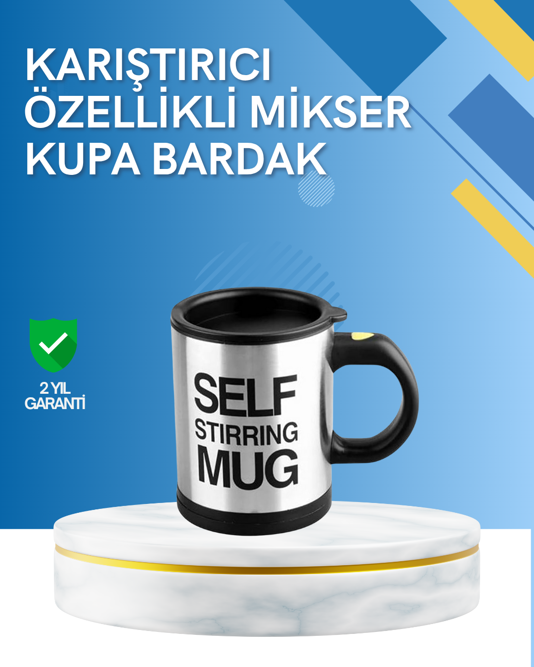 Çift Katmanlı Termos Özellikli Karıştırma Motorlu Kupa