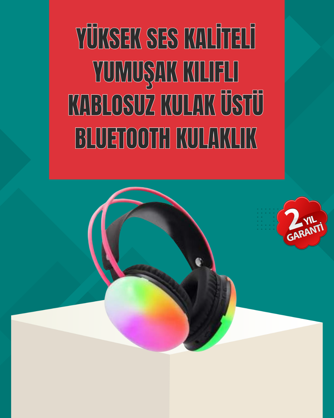 Type-C Şarjlı RGB Işıklı Bluetooth Oyuncu Kulaklığı