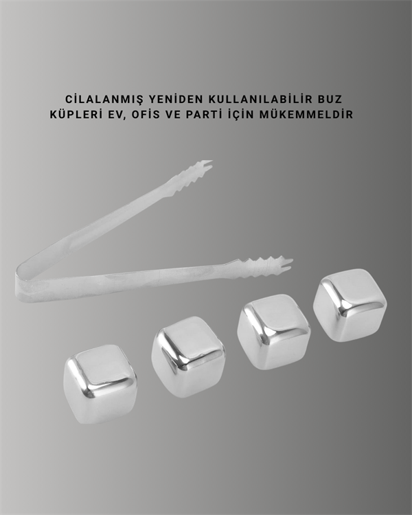 Paslanmaz Metal Buz Küpleri-Çok Amaçlı Kullanıma Uygun