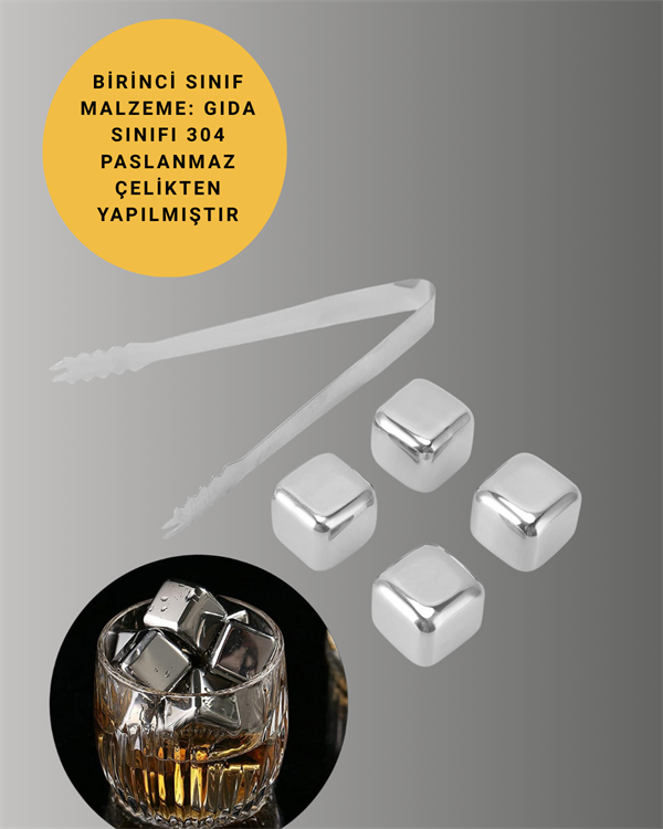 Paslanmaz Metal Buz Küpleri-Çok Amaçlı Kullanıma Uygun