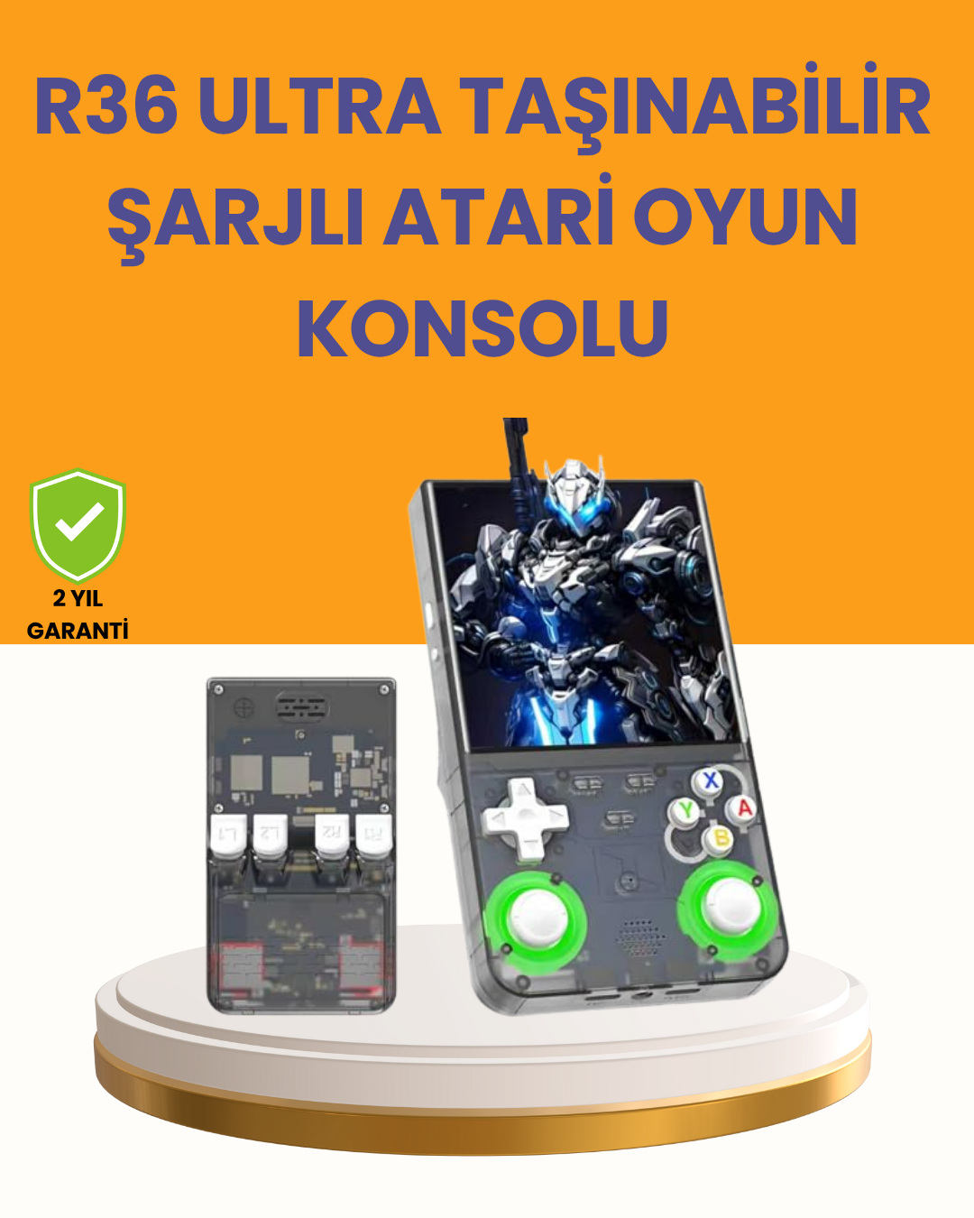 R36 Ultra 64GB Retro Oyun Konsolu 10.000 Oyunlu Taşınabilir El Konsolu